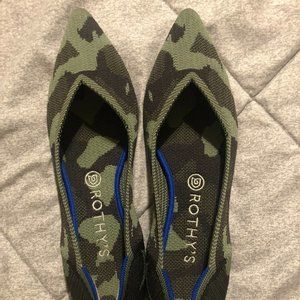 Rothy’s The Point Olive Green Camo Women’s Size 10, Excellent Condition